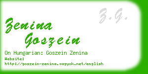 zenina goszein business card